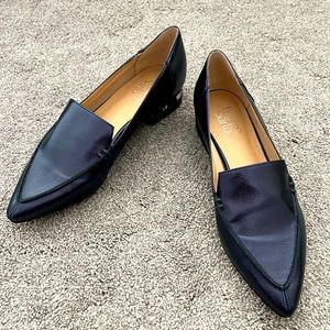 NEW- Franco Sarto- Navy Leather pointed Loafers -9.5
